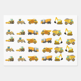 建築トラック誕生日パーティー ラッピングペーパーシート