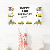 建築トラック誕生日パーティー 横断幕 (インサイチュ)
