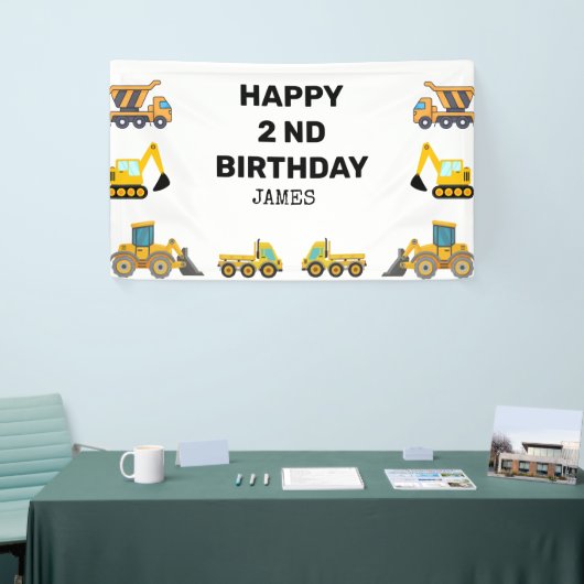 建築トラック誕生日パーティー 横断幕 (トレードショー)