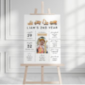 建築トラック誕生日フォトマイルストーンサイン ポスター