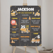 建築トラック誕生日マイルストーンの標識 ポスター