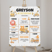 建築トラック誕生日マイルストーンの標識 ポスター