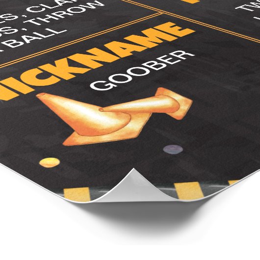 建築トラック誕生日マイルストーンの標識 ポスター (角)