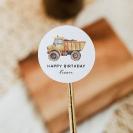 建築トラック誕生日モダンミニマル ラウンドシール