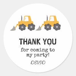 建築トラック誕生日ラウンドステッカー ラウンドシール
