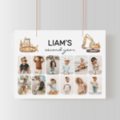 建築トラック誕生日写真コラージポスター ポスター