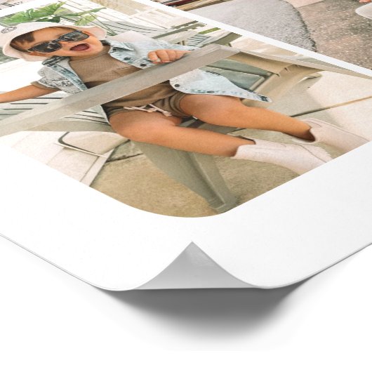 建築トラック誕生日写真コラージポスター ポスター (角)