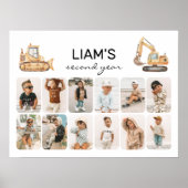 建築トラック誕生日写真コラージポスター ポスター (正面)