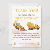 建築トラック誕生日写真サンキューカード 招待状 (正面)