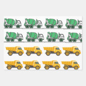 建築トラック誕生日包装紙シート ラッピングペーパーシート (正面3)