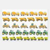 建築トラック誕生日包装紙シート ラッピングペーパーシート (正面)