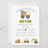 建築トラック誕生日招待状 招待状 (正面)