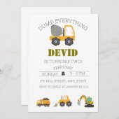 建築トラック誕生日招待状 招待状 (正面/裏面)