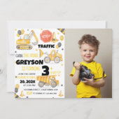 建築トラック誕生日招待状 招待状 (正面)