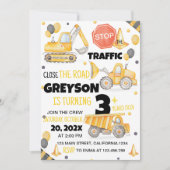 建築トラック誕生日招待状 招待状 (正面)