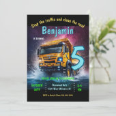 建築トラック誕生日招待状 招待状 (スタンド正面)