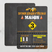 建築トラック誕生日招待状 招待状 (正面/裏面)