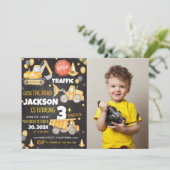 建築トラック誕生日招待状 招待状 (スタンド正面)