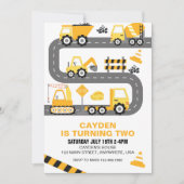 建築トラック誕生日招待状 招待状 (正面)