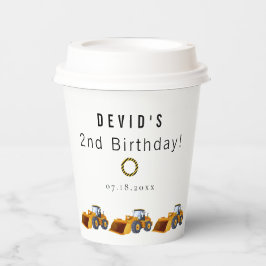 建築トラック誕生日紙カップ 紙コップ