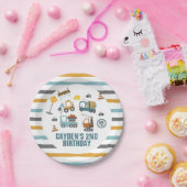 建築トラック誕生日紙プレート ペーパープレート (パーティー)