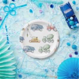 建築トラック誕生日紙プレート ペーパープレート