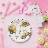 建築トラック誕生日紙プレート ペーパープレート (パーティー)