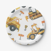 建築トラック誕生日紙プレート ペーパープレート (正面)
