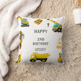建築トラック誕生日 クッション