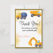 建築トラック誕生日 サンキューカード (正面)