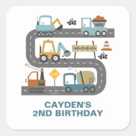 建築トラック誕生日 スクエアシール