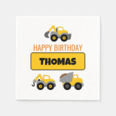 建築トラック誕生日 スタンダードカクテルナプキン (正面)