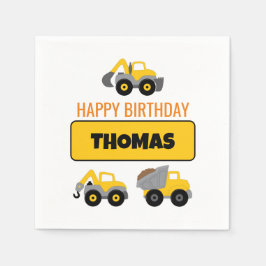 建築トラック誕生日 スタンダードカクテルナプキン