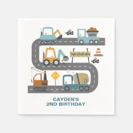 建築トラック誕生日 スタンダードカクテルナプキン