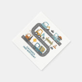 建築トラック誕生日 スタンダードカクテルナプキン (角)