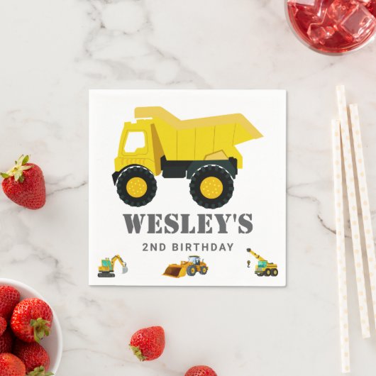 建築トラック誕生日 スタンダードカクテルナプキン (インサイチュ)