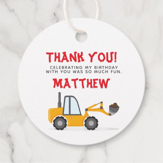 建築トラック誕生日 フェイバータグ (裏面)