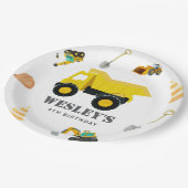 建築トラック誕生日 ペーパープレート (アングル)