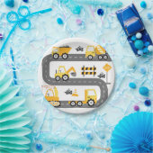 建築トラック誕生日 ペーパープレート (パーティー)