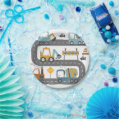 建築トラック誕生日 ペーパープレート (パーティー)