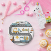 建築トラック誕生日 ペーパープレート (パーティー)