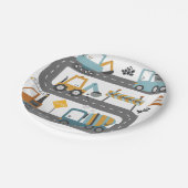 建築トラック誕生日 ペーパープレート (アングル)