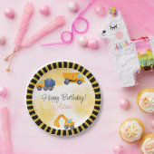 建築トラック誕生日 ペーパープレート (パーティー)
