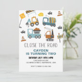 建築トラック誕生日 招待状 (スタンド正面)