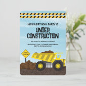 建築トラック誕生日 招待状 (スタンド正面)