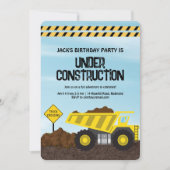 建築トラック誕生日 招待状 (正面)