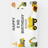 建築トラック誕生日 横断幕 (縦)