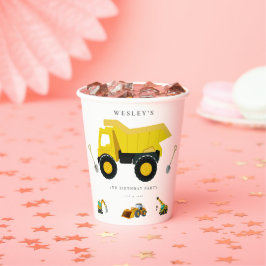 建築トラック誕生日 紙コップ