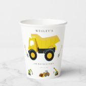 建築トラック誕生日 紙コップ (裏面)