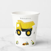 建築トラック誕生日 紙コップ (正面)